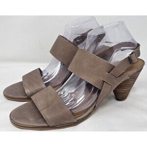 Lucky Brand Veneesha Sling back Desert Taupe Open Toe Heels Sandals Size 11